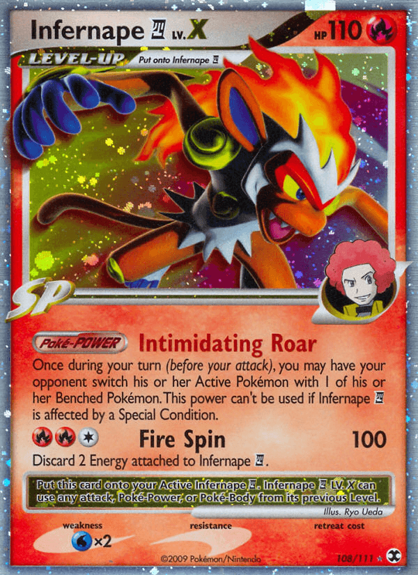 Infernape E4 Lv.X — Rising Rivals Pokémon TCG card by Ryo Ueda