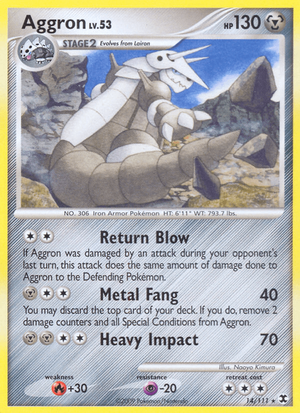 Aggron — Rising Rivals Pokémon TCG card by Naoyo Kimura
