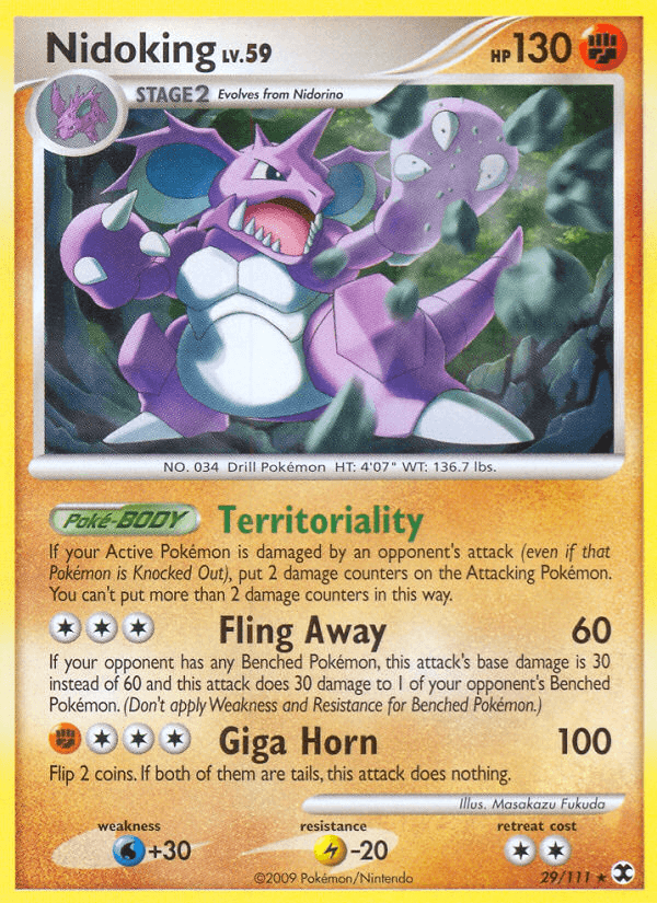Nidoking — Rising Rivals Pokémon TCG card by Masakazu Fukuda