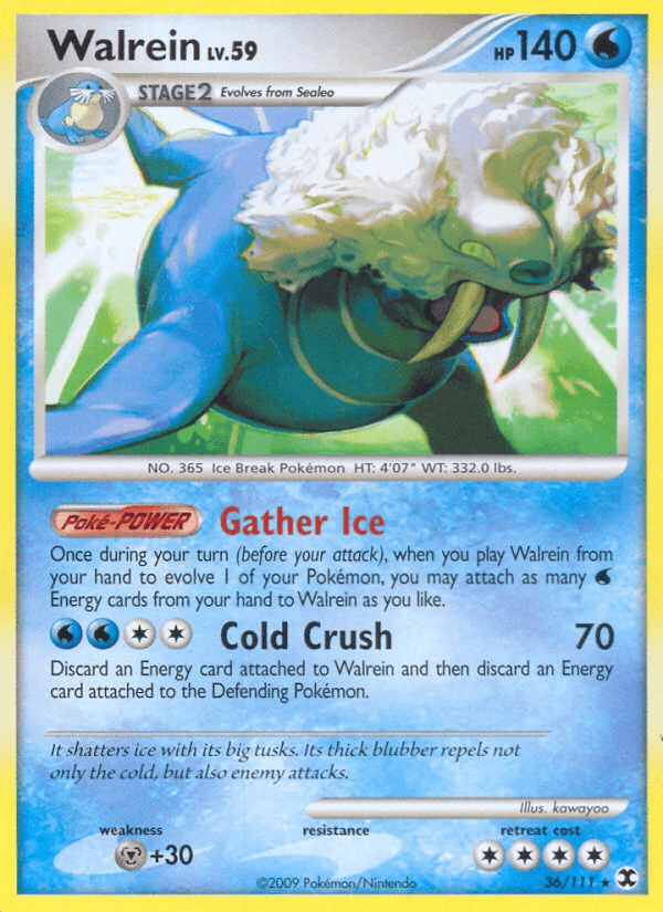 Walrein — Rising Rivals Pokémon TCG card by kawayoo