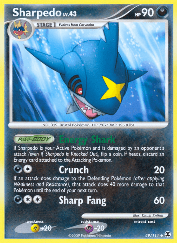 Sharpedo — Rising Rivals Pokémon TCG card by Kouki Saitou