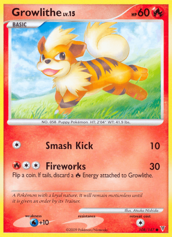 Growlithe — Supreme Victors Pokémon TCG card by Atsuko Nishida