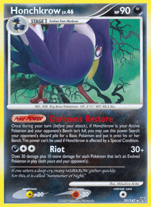 Honchkrow — Supreme Victors Pokémon TCG card by Mitsuhiro Arita