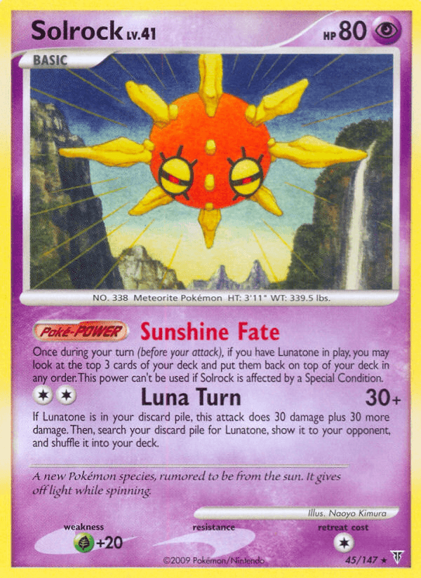 Solrock — Supreme Victors Pokémon TCG card by Naoyo Kimura