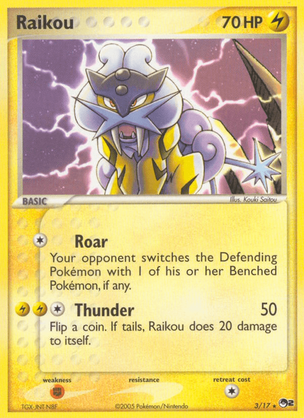 Raikou — POP Series 2 Pokémon TCG card by Kouki Saitou