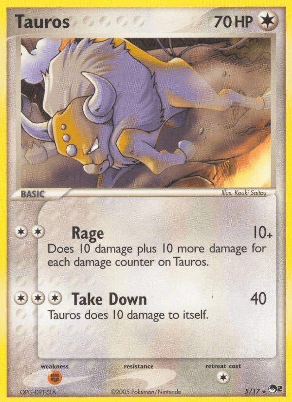Tauros — POP Series 2 Pokémon TCG card by Kouki Saitou