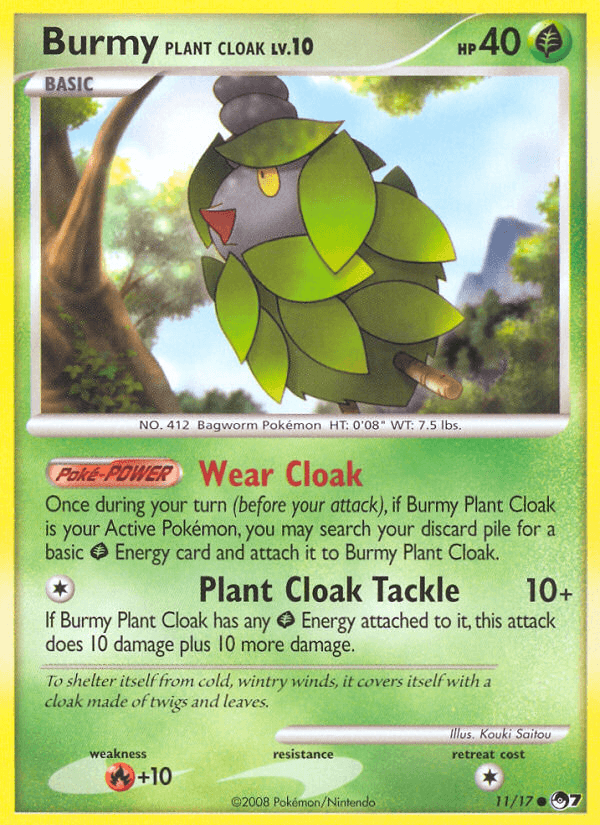 Burmy Plant Cloak — POP Series 7 Pokémon TCG card by Kouki Saitou