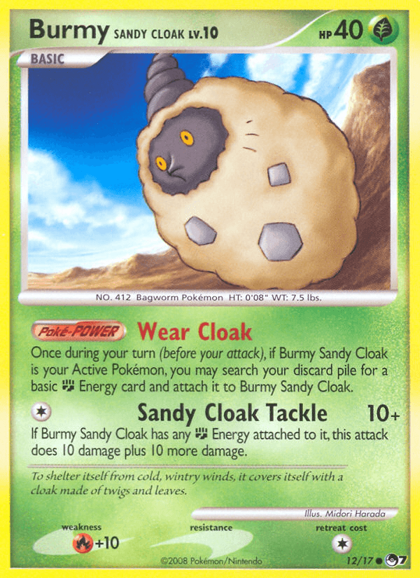 Burmy Sandy Cloak — POP Series 7 Pokémon TCG card by Midori Harada