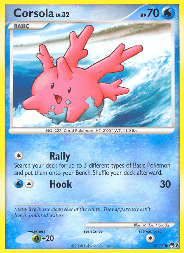 Corsola — POP Series 7 Pokémon TCG card by Midori Harada