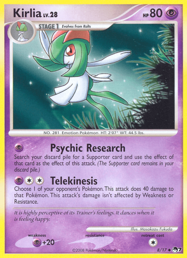Kirlia — POP Series 7 Pokémon TCG card by Masakazu Fukuda