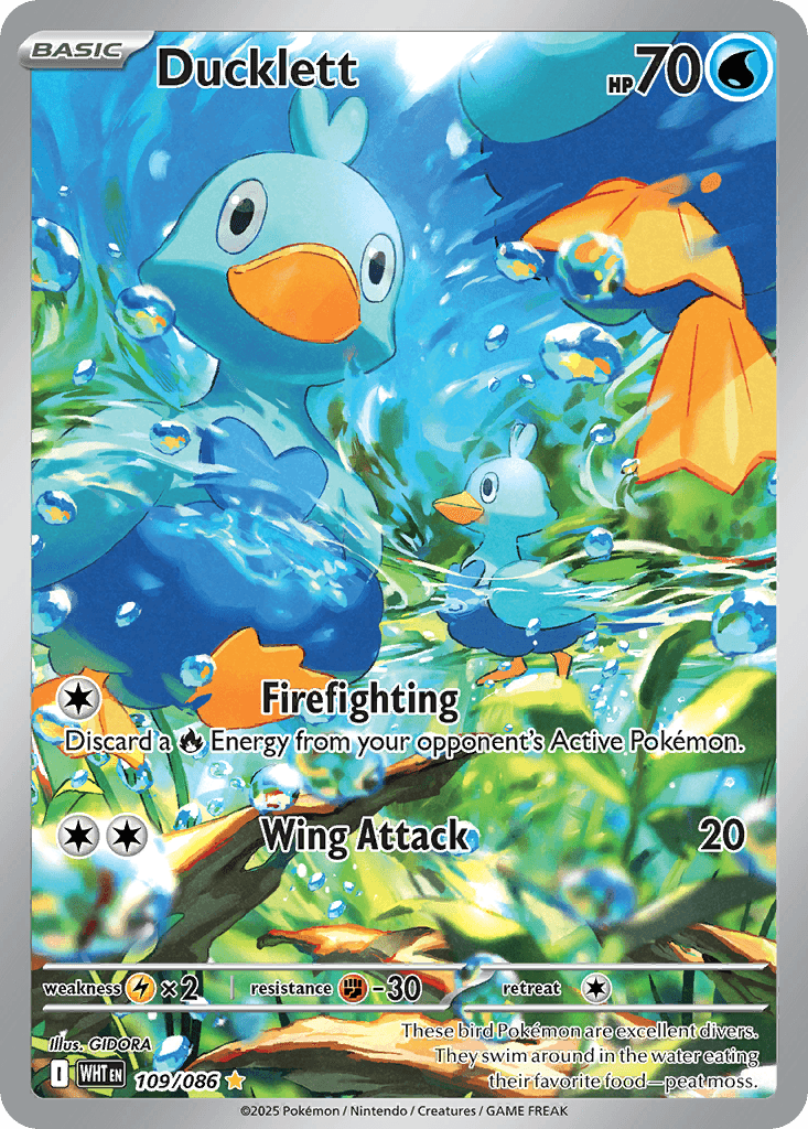 Ducklett - 109/086 — SV: White Flare Pokémon TCG card by GIDORA
