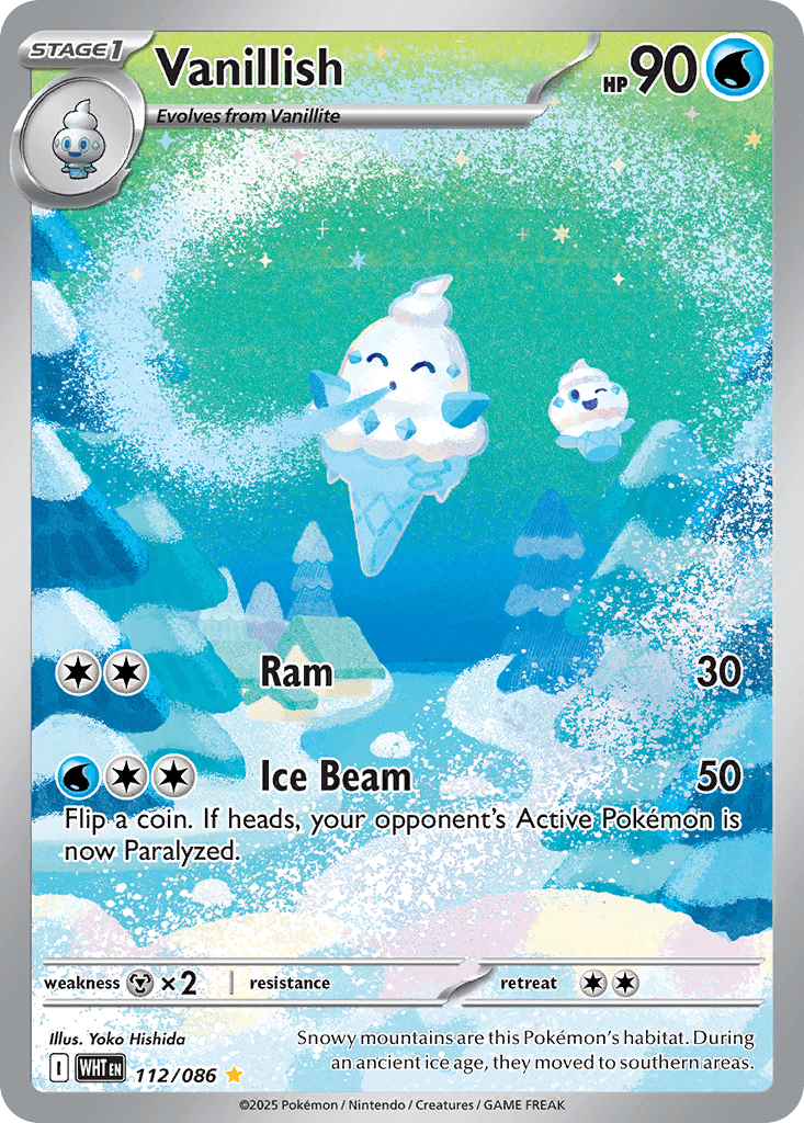 Vanillish - 112/086 — SV: White Flare Pokémon TCG card by Yoko Hishida