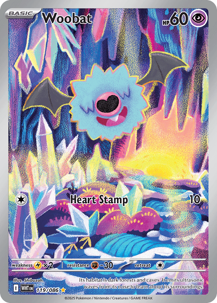 Woobat - 119/086 — SV: White Flare Pokémon TCG card by Shibuzoh.