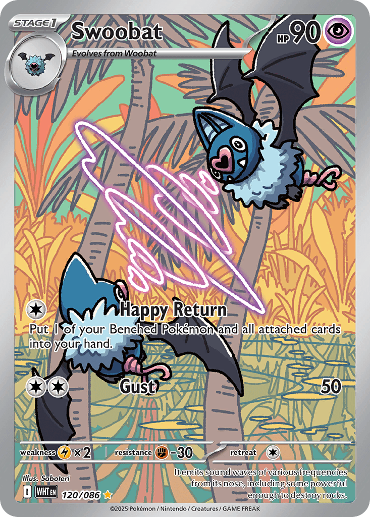 Swoobat - 120/086 — SV: White Flare Pokémon TCG card by Saboteri