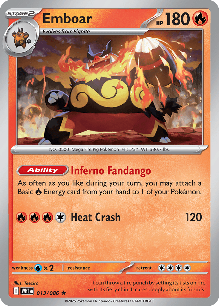 Emboar — Prize Pack Series Cards Pokémon TCG card by Teeziro