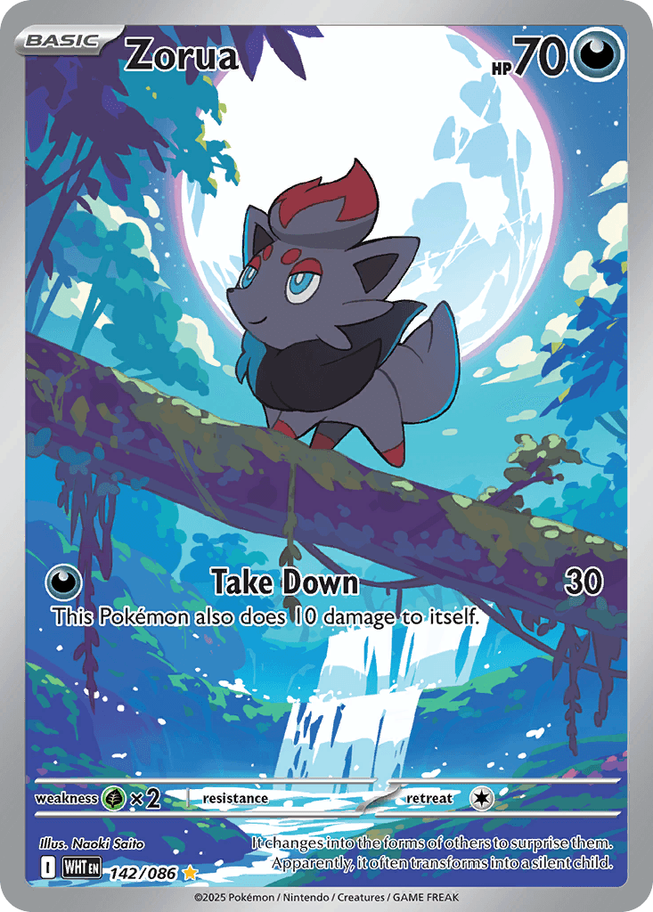 Zorua - 142/086 — SV: White Flare Pokémon TCG card by Naoki Saito