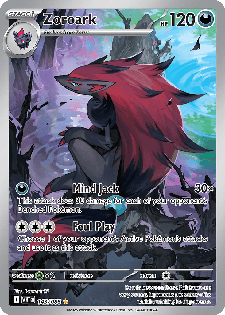 Zoroark - 143/086 — SV: White Flare Pokémon TCG card by Iwamoto05
