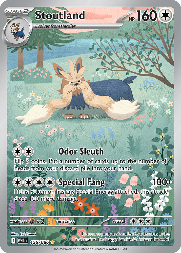 Stoutland - 156/086 — SV: White Flare Pokémon TCG card by Eri Kamei