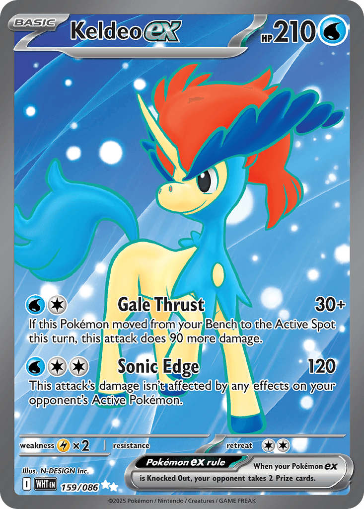 Keldeo ex - 159/086 — SV: White Flare Pokémon TCG card by N-DESIGN Inc.