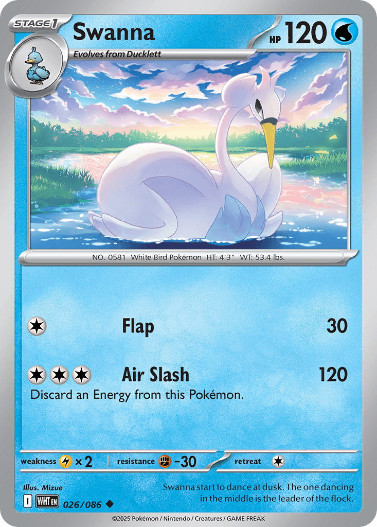 Swanna (Master Ball Pattern) — SV: White Flare Pokémon TCG card by Mizue