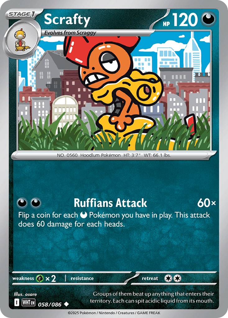 Scrafty (Master Ball Pattern) — SV: White Flare