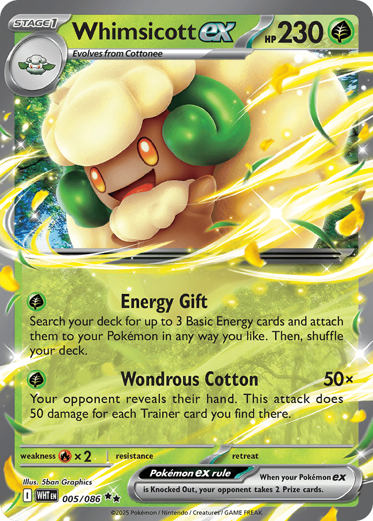 Whimsicott ex — SV: White Flare Pokémon TCG card by 5ban Graphics
