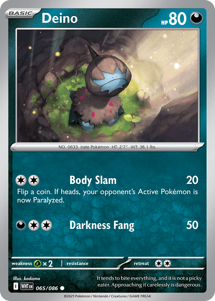 Deino (Master Ball Pattern) — SV: White Flare Pokémon TCG card by kodama