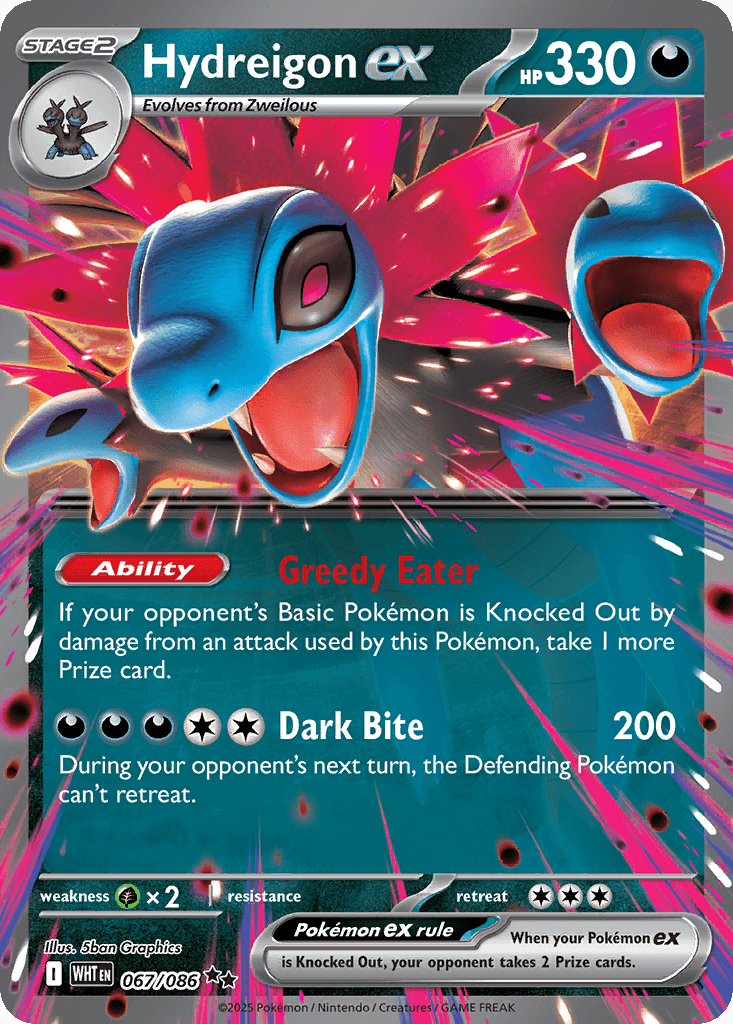 Hydreigon ex — SV: White Flare Pokémon TCG card by 5ban Graphics