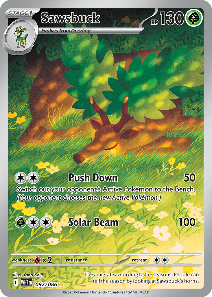 Sawsbuck - 092/086 — SV: White Flare Pokémon TCG card by Yano Keiji