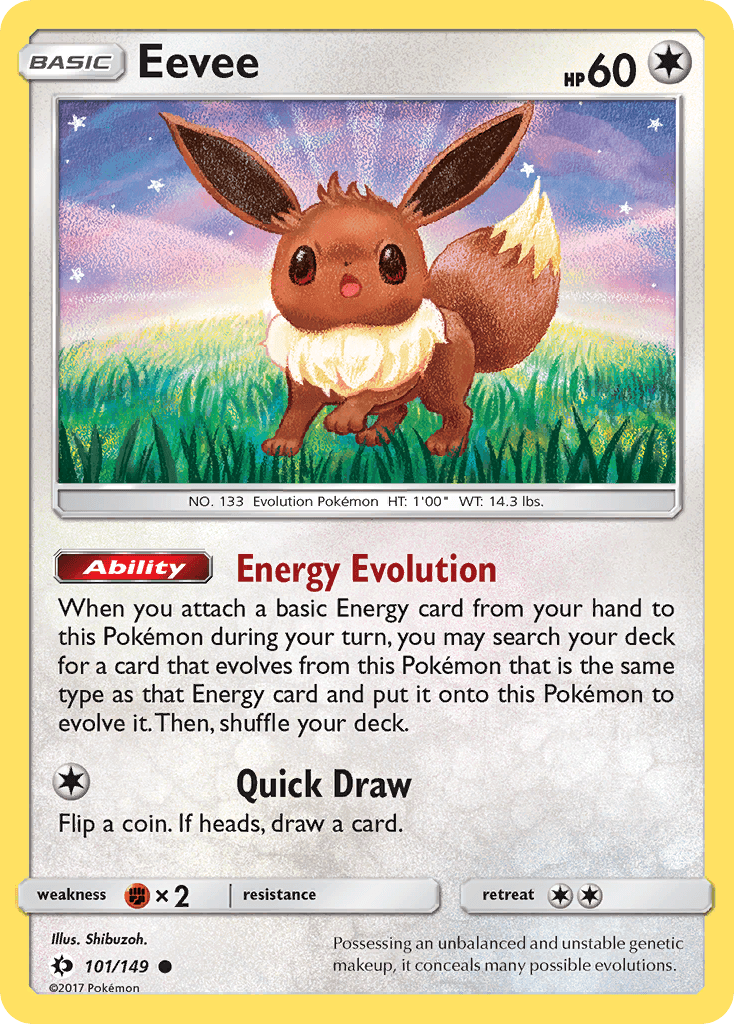 Eevee — SM Base Set Pokémon TCG card by Shibuzoh.