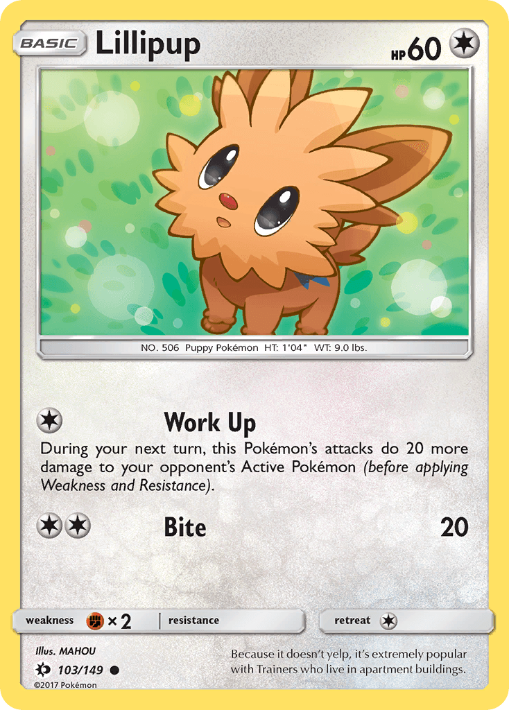 Lillipup — SM Base Set Pokémon TCG card by MAHOU