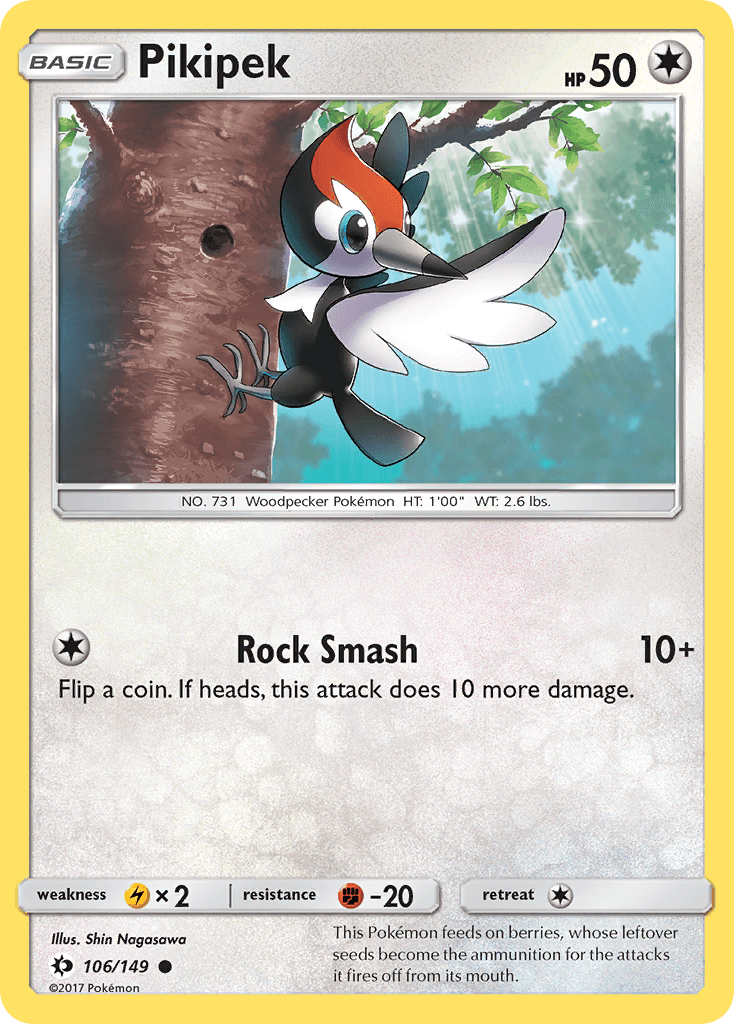 Pikipek — SM Base Set Pokémon TCG card by Shin Nagasawa