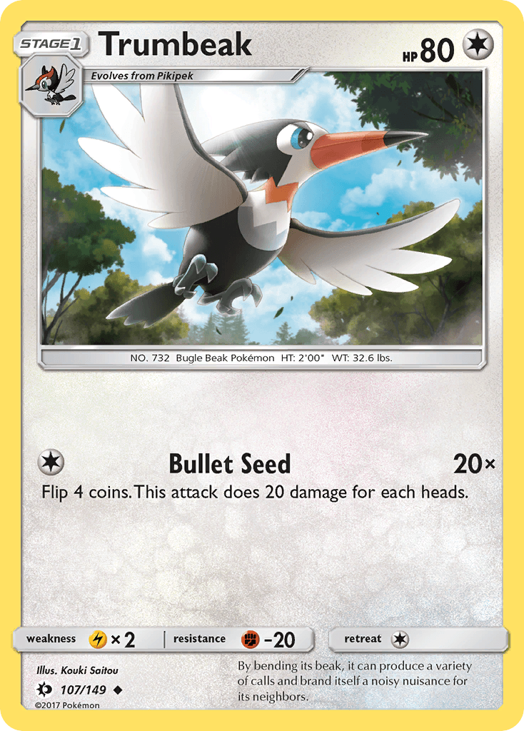 Trumbeak — SM Base Set Pokémon TCG card by Kouki Saitou