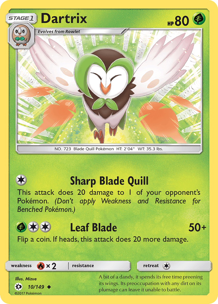 Dartrix — SM Base Set Pokémon TCG card by Mizue