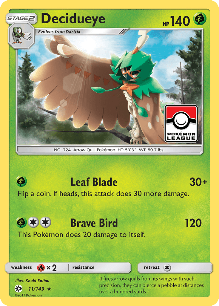 Decidueye — SM Base Set Pokémon TCG card by Kouki Saitou