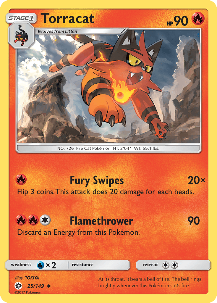 Torracat — SM Base Set Pokémon TCG card by TOKIYA
