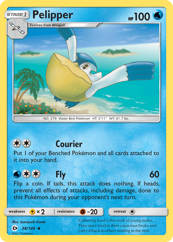 Pelipper — SM Base Set Pokémon TCG card by Sumiyoshi Kizuki