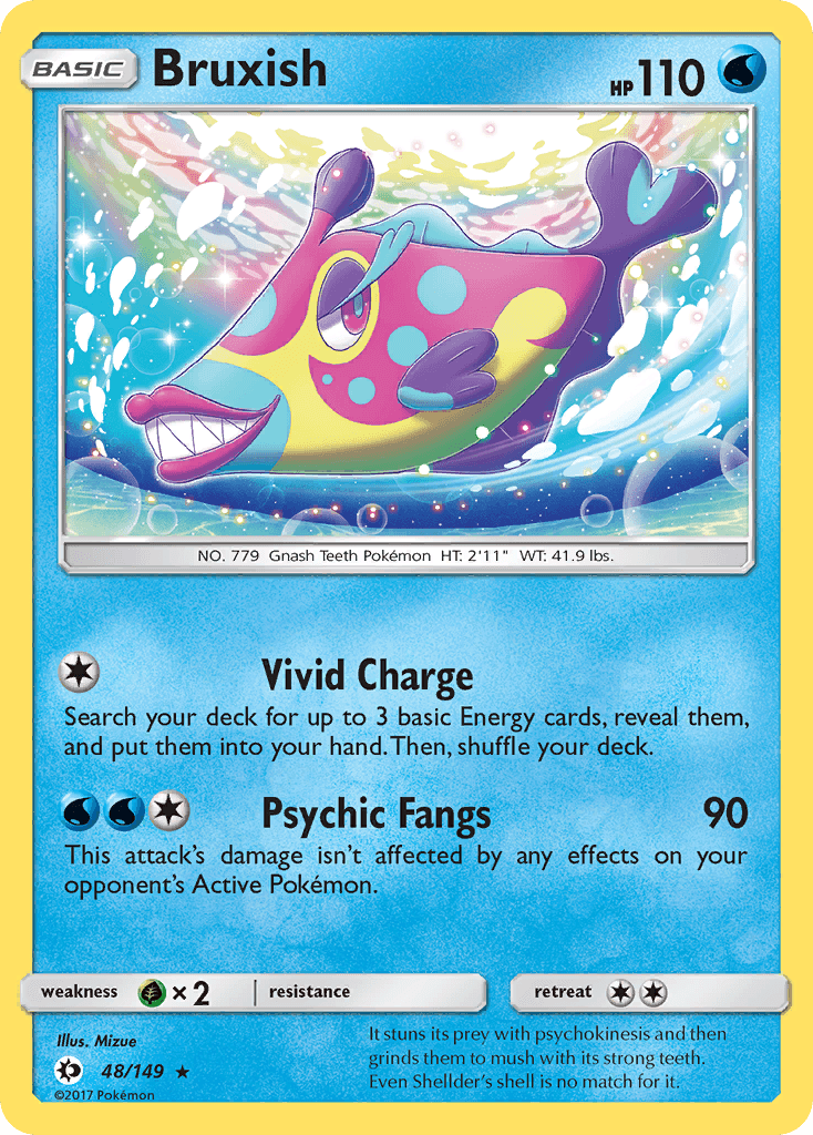 Bruxish — SM Base Set Pokémon TCG card by Mizue