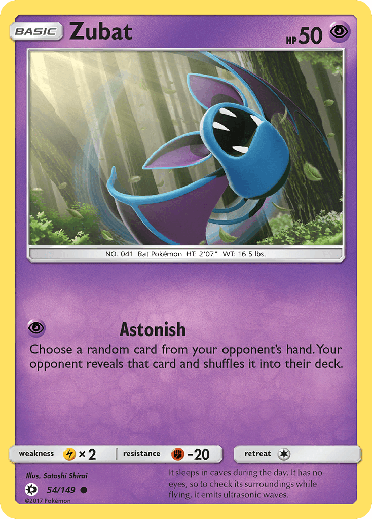 Zubat — SM Base Set Pokémon TCG card by Satoshi Shirai