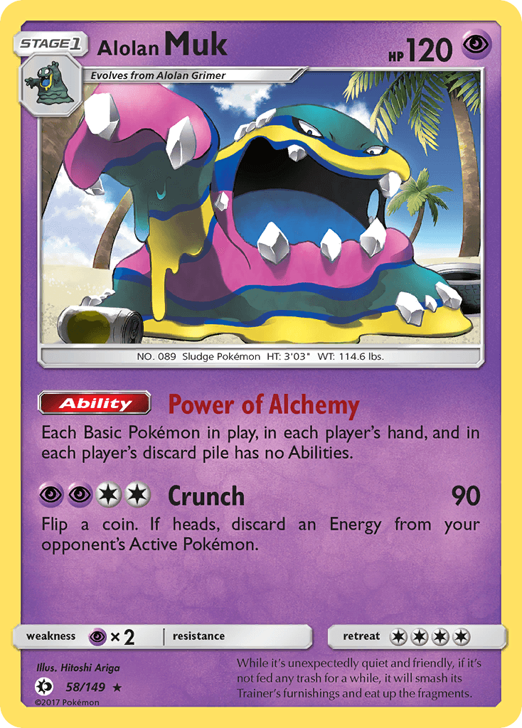 Alolan Muk — SM Base Set Pokémon TCG card by Hitoshi Ariga