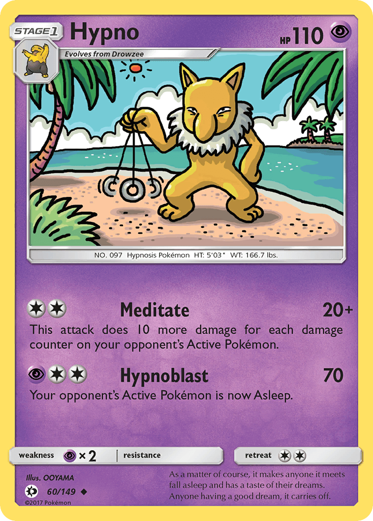 Hypno — SM Base Set Pokémon TCG card by OOYAMA