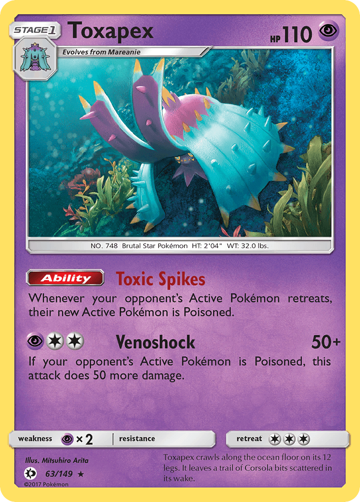 Toxapex — SM Base Set Pokémon TCG card by Mitsuhiro Arita
