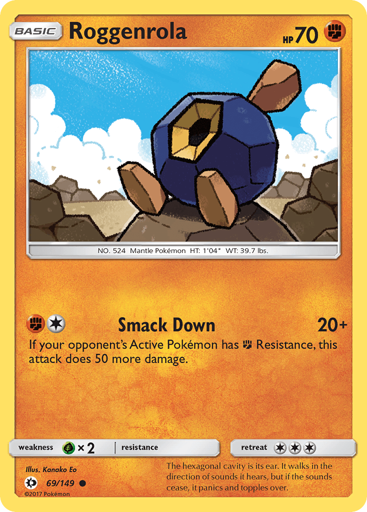 Roggenrola — SM Base Set Pokémon TCG card by Kanako Eo