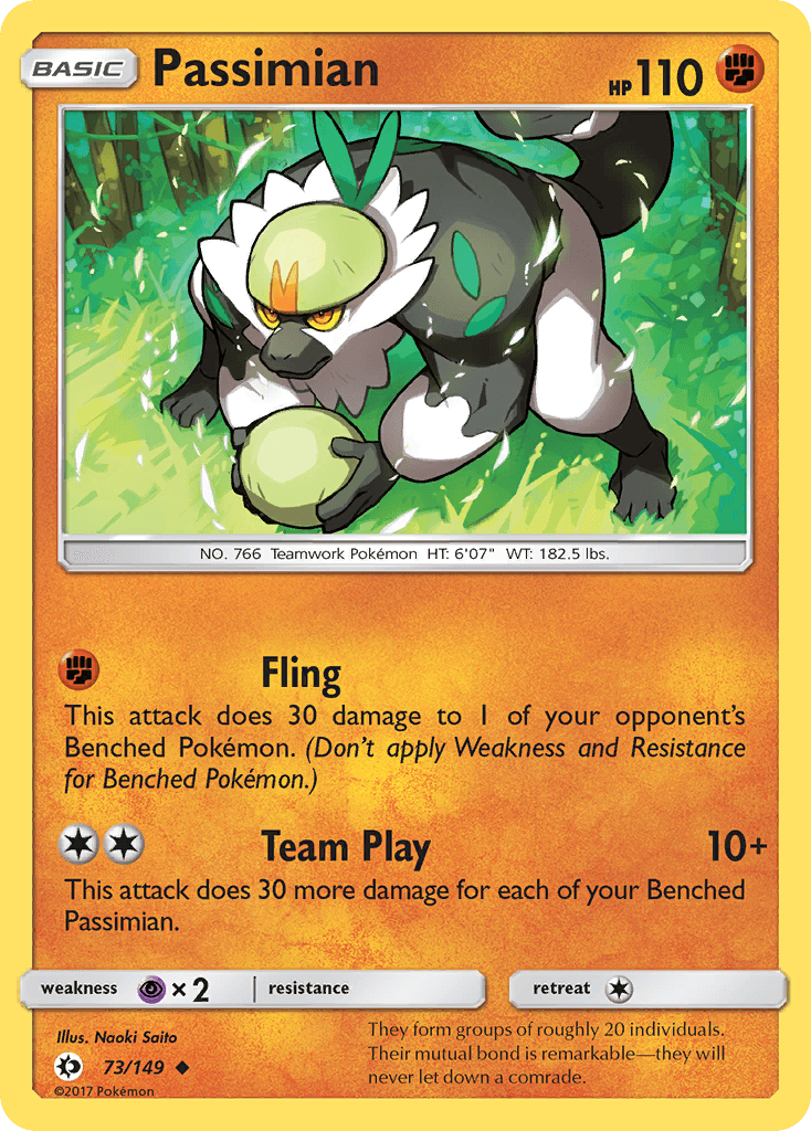 Passimian — SM Base Set Pokémon TCG card by Naoki Saito