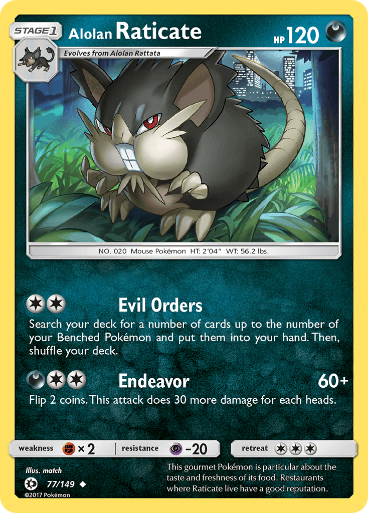 Alolan Raticate — SM Base Set Pokémon TCG card by match
