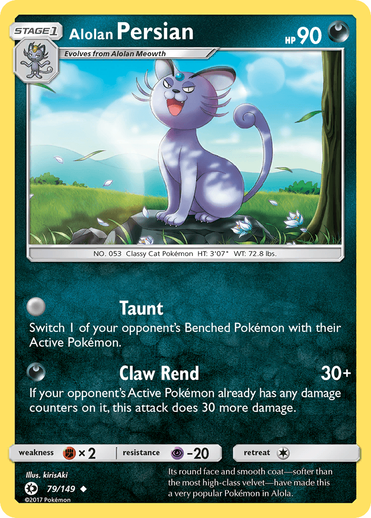 Alolan Persian — SM Base Set Pokémon TCG card by kirisAki