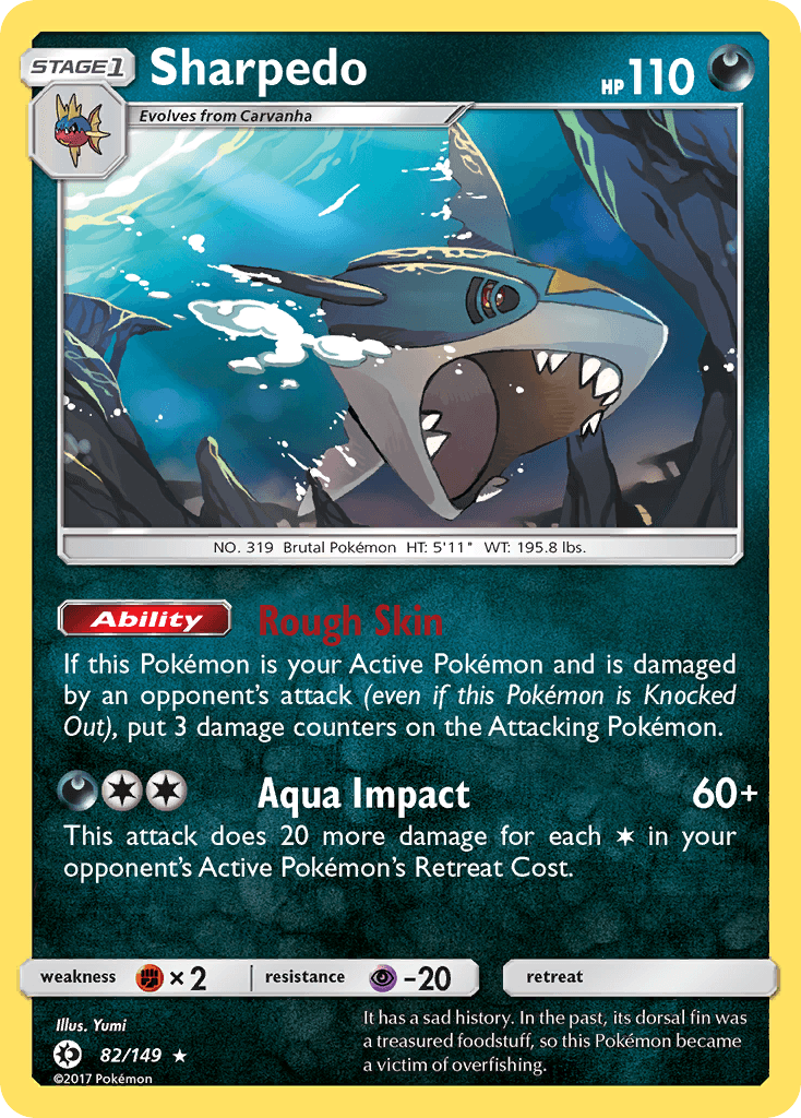 Sharpedo — SM Base Set Pokémon TCG card by Yumi