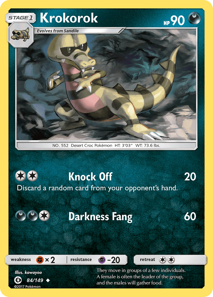 Krokorok — SM Base Set Pokémon TCG card by kawayoo