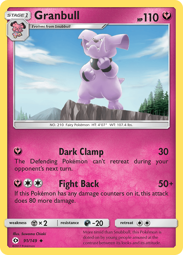 Granbull — SM Base Set Pokémon TCG card by Suwama Chiaki