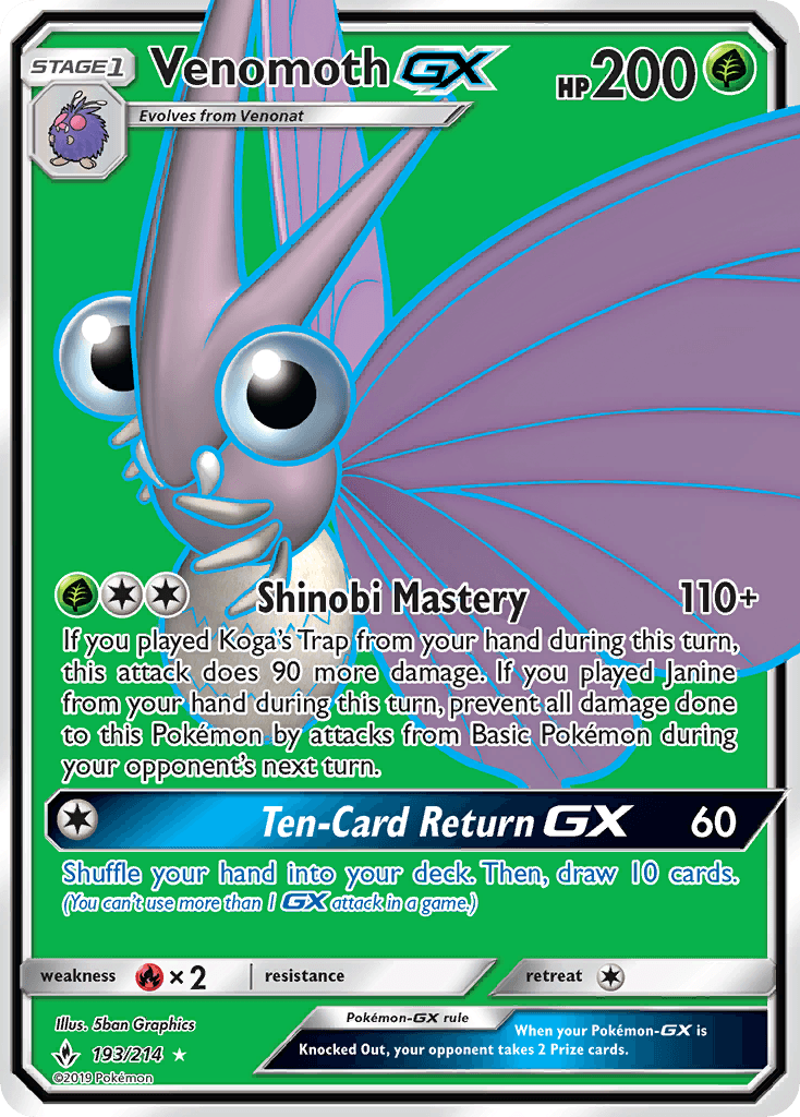 Venomoth-GX — SM - Unbroken Bonds Pokémon TCG card by 5ban Graphics